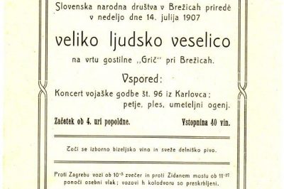 Vabilo na odprtje letovišča in gostilne Grič