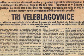 Gradnja Trgovske hiše Merkur, 1970