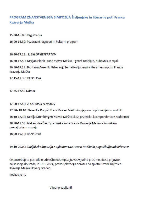 Program simpozij SG