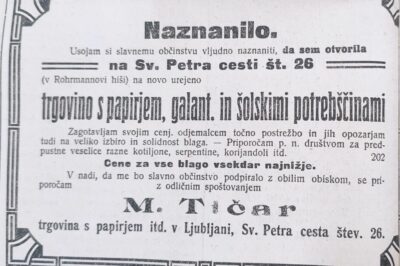 Naznanilo o otvoritvi