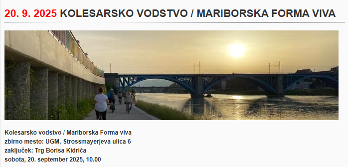 Vabilo: Kolesarsko vodstvo/Mariborska forma viva