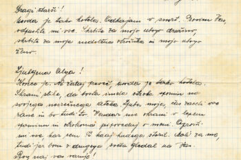 Poslovilno pismo Emila Hameršaka.