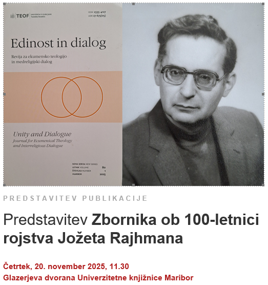 Vabilo na predstavitev Zbornika ob 100-letnici rojstva Jožeta Rajhmana