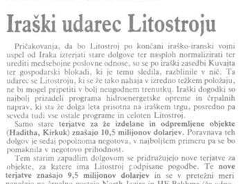 Tone Škrjanec: Iraški udarec Litostroju