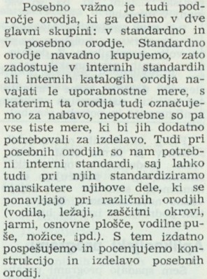 O standardnih in posebnih orodjih