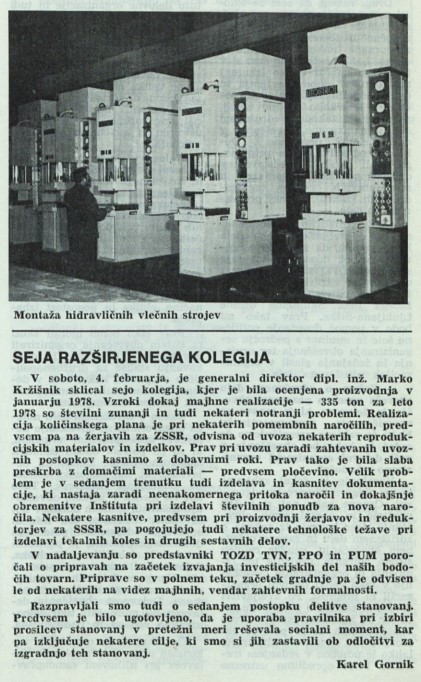 Karel Gornik: Seja razširjenega kolegija