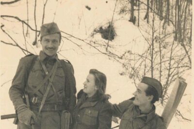 Marja s partizanskima kolegoma pozimi
