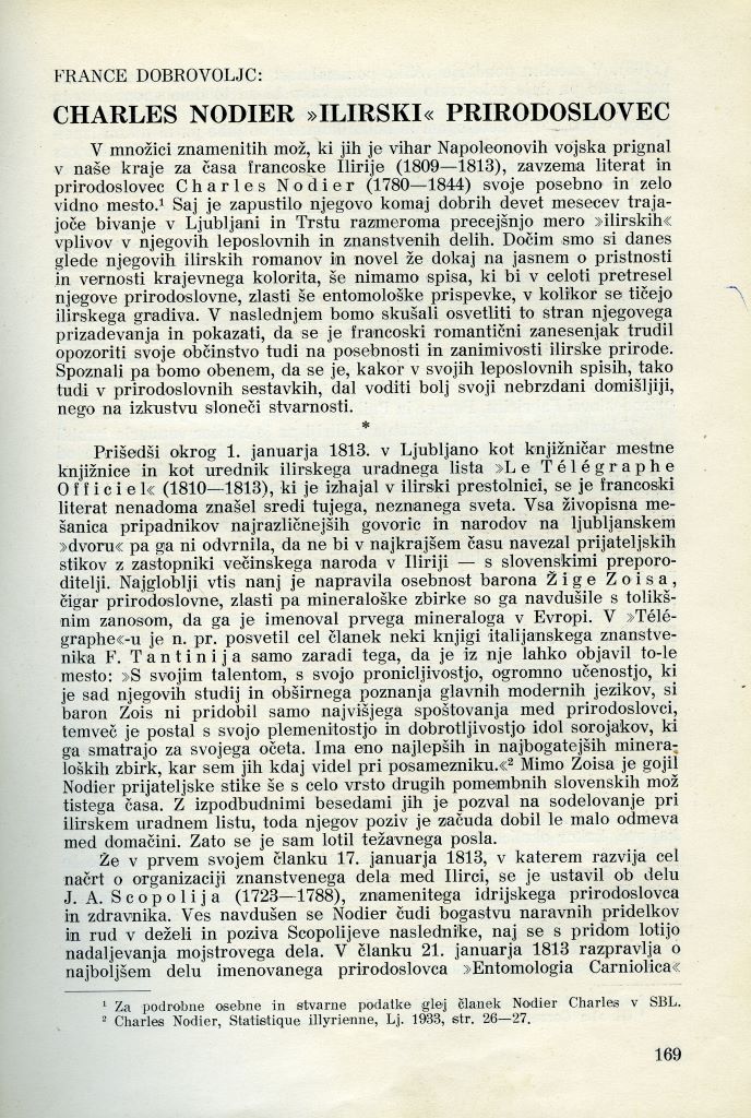 Charles Nodier »Ilirski« prirodoslovec