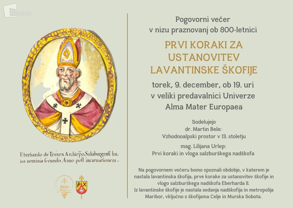 Vabilo na pogovorni večer Prvi koraki za ustanovitev lavantinske škofije