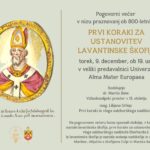 Vabilo na pogovorni večer Prvi koraki za ustanovitev lavantinske škofije