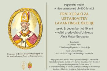 Vabilo na pogovorni večer Prvi koraki za ustanovitev lavantinske škofije