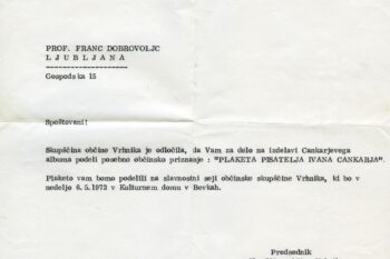 Plaketa pisatelja Ivana Cankarja