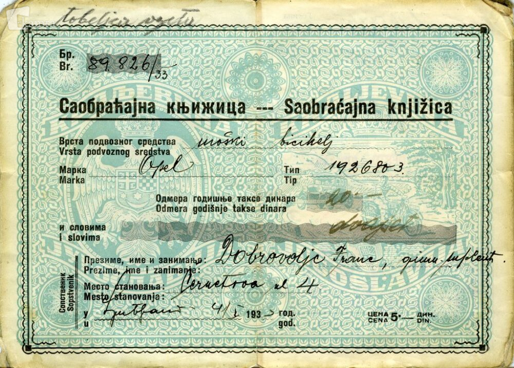 Prometno dovoljenje za kolo