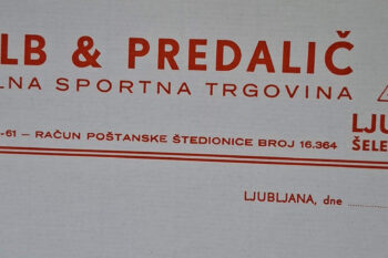 Fotografija dopisnega lista B. Kolb & Predalič