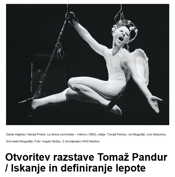 Tomaž Pandur, Iskanje in definiranje lepote, vabilo na otvoritev razstave