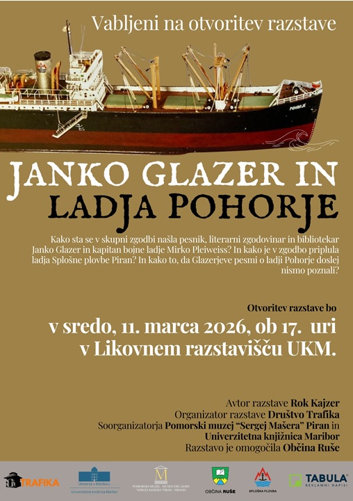 Janko Glazer in ladja Pohorje, vabilo
